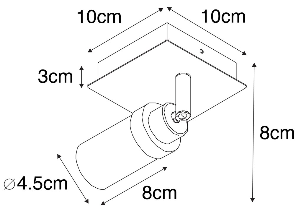 Moderne badkamer Spot / Opbouwspot / Plafondspot messing IP44 - Japie Modern G9 IP44 vierkant Lamp