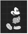 Mickey Mouse B&W Wandsysteem 100 x 80 cm