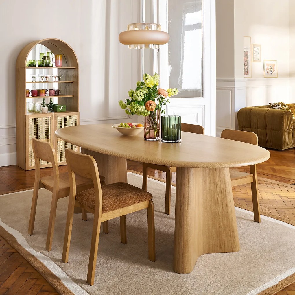 Set van 2 massief eiken gestoffeerde stoelen Talet
