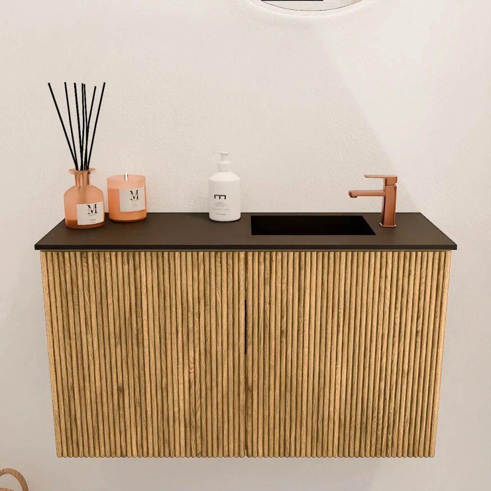 Mondiaz Joya 70cm toiletmeubel oak met wastafel faye rechts 1 kraangat urban