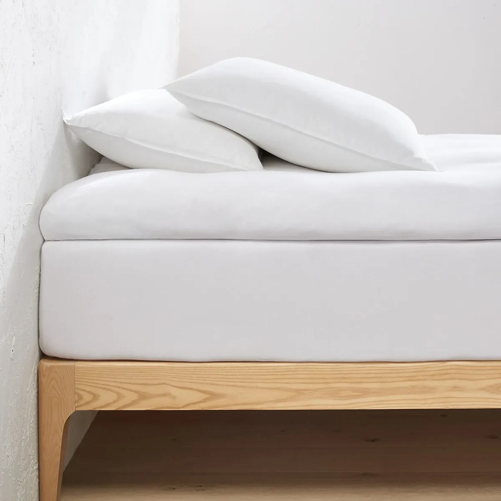 Hoeslaken in jersey voor topdekmatras, 30% recycled katoen