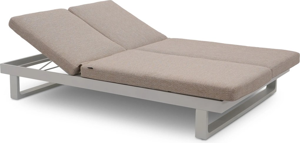 Lifestyle Garden Furniture Massimo Ligbed Met Kussen Wit/sandy Aluminium Wit