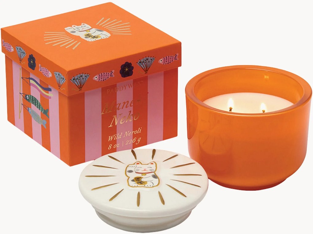 Geurkaars Maneki-Neko Cat (Wild Neroli)