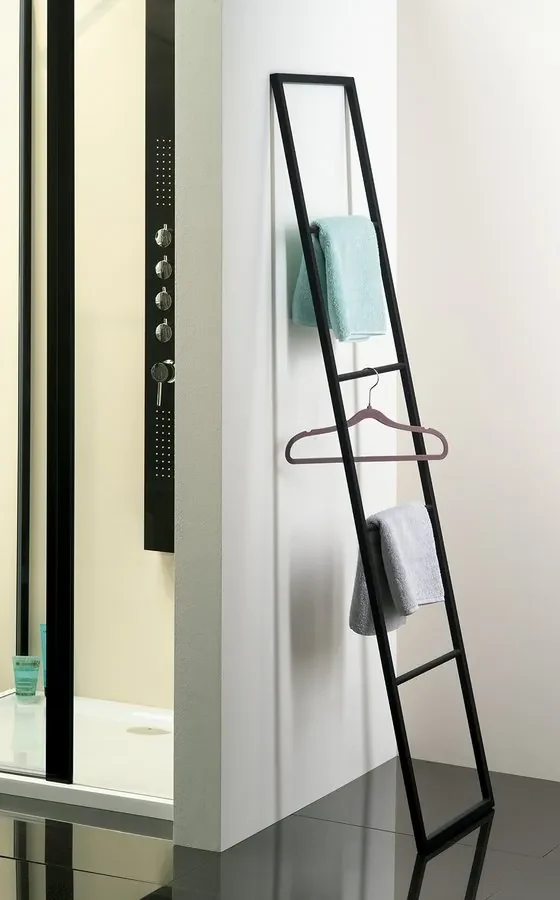 Sapho Industrial handdoekrek mat zwart 170x42cm