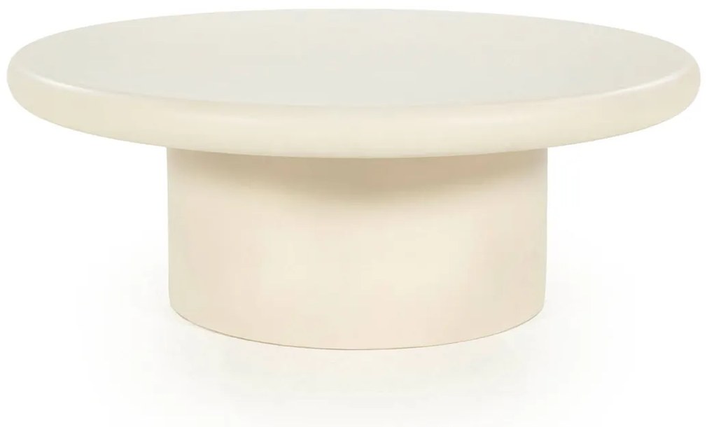 Eleonora Jade Ronde Salontafel Creme Magnesium Oxide 80 Cm - 80 X 80cm.