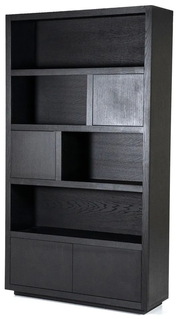 Hoge Kast Zwart Eiken 120 Cm - 120x42x220cm.