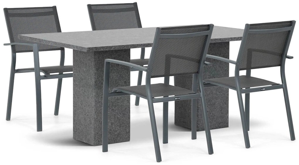 Tuinset 4 personen 180 cm Aluminium Grijs Lifestyle Garden Furniture Sella/Graniet
