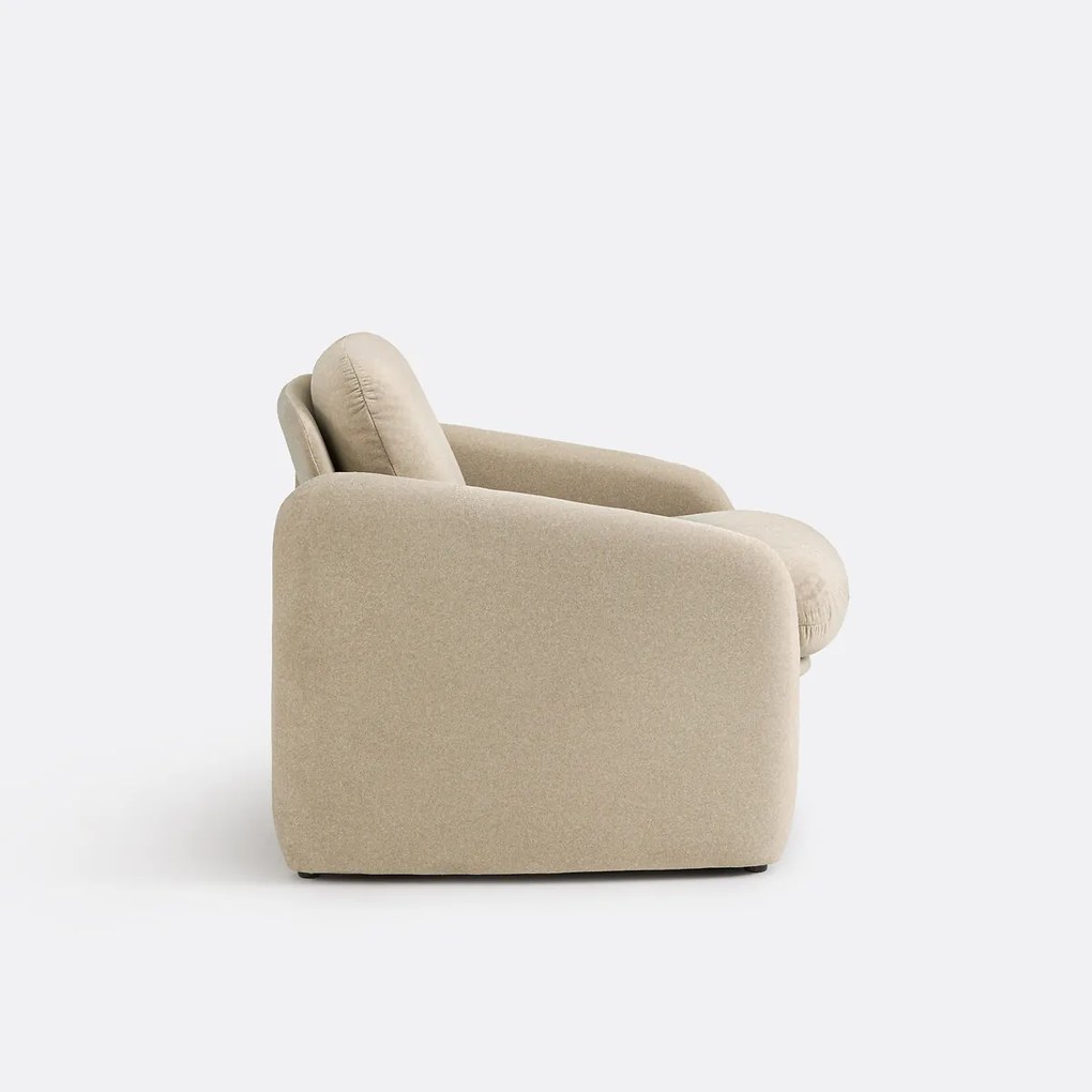 Gestoffeerde fauteuil, mat fluweel, Bellagio