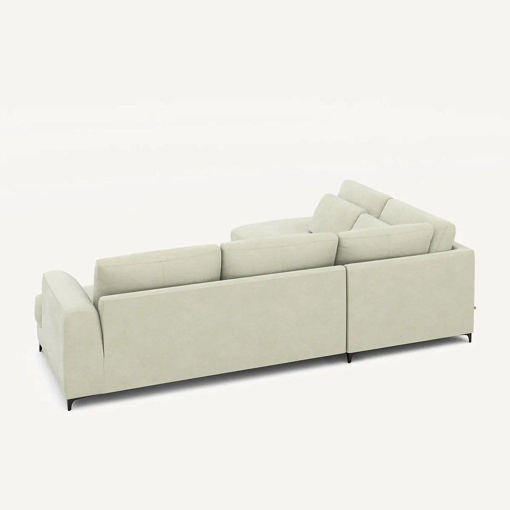 Omvormbare hoekbank links, stonewashed fluweel, Marsile