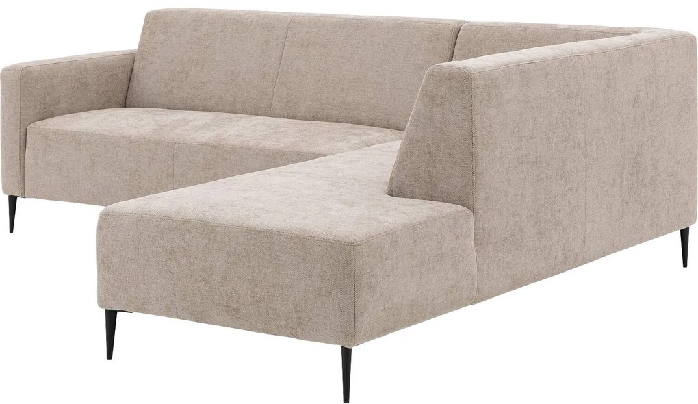Goossens Zitmeubel Key West bruin, stof, 2-zits, modern design met ligelement rechts