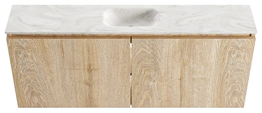 Mondiaz Ture DLux toiletmeubel 120cm washed oak met wastafel ostra midden zonder kraangat