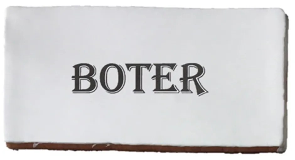 Terre d'Azur Cocina wandtegel met decor boter 15x7,5cm wit