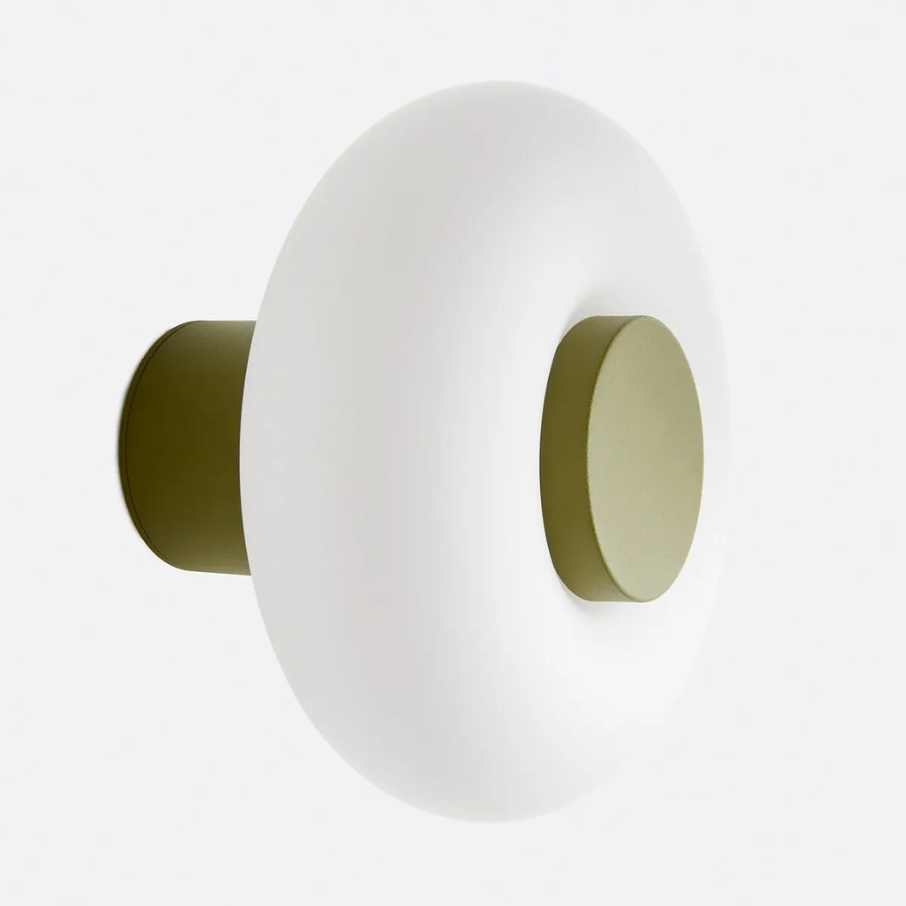 Wandlamp in ijzer en opaline, Omer