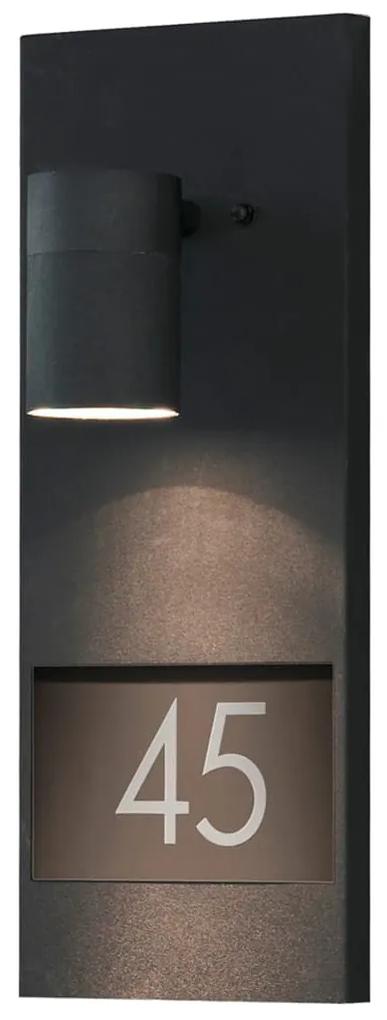 KONSTSMIDE Wandlamp met huisnummer Modena matzwart