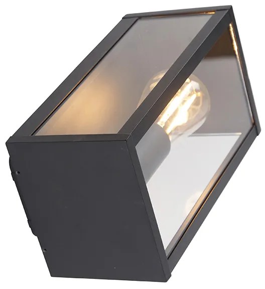 Industriële wandlamp zwart 26 cm IP44  - Charlois