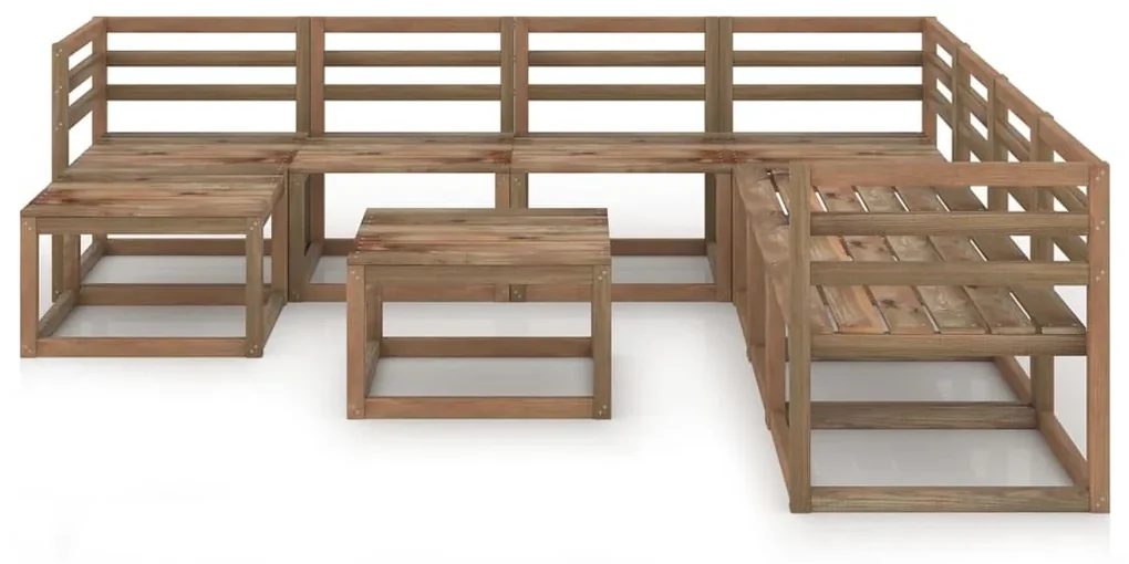 vidaXL 9-delige Loungeset bruin geïmpregneerd grenenhout