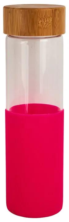 Drinkfles - bamboe dop - roze