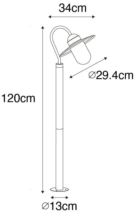 Moderne staande buitenlamp antraciet 120 cm IP44 - Kansas Modern E27 IP44 Buitenverlichting