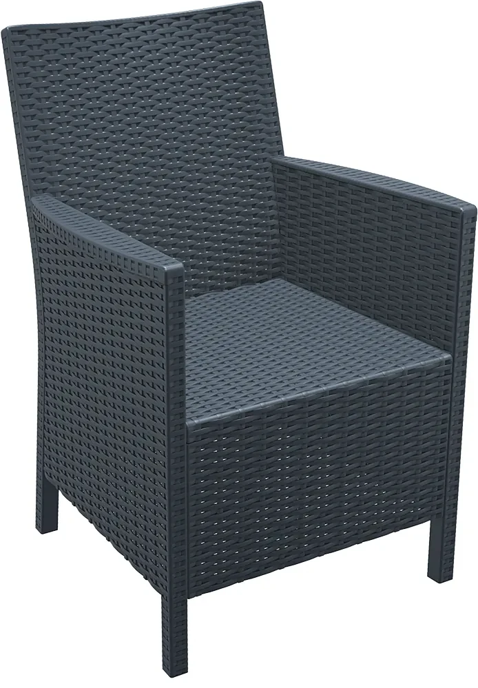 Siesta Tuinstoel - California - Donkergrijs - Wicker Look - Siesta
