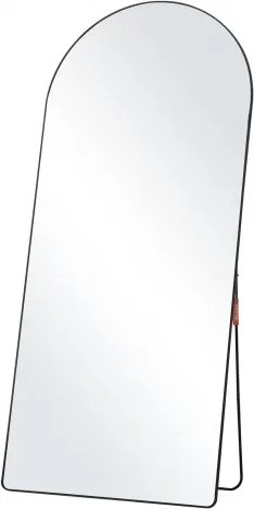 VEVOR Gebogen Spiegel op Volledige Lengte, 180 x 81 cm, Staande Spiegel met Standaard, Vrijstaand of Aan de Muur Gemonteerd, Aluminiumlegering Frame, Volledige Lengte Aankleedspiegel voor Woonkamer en Slaapkamer