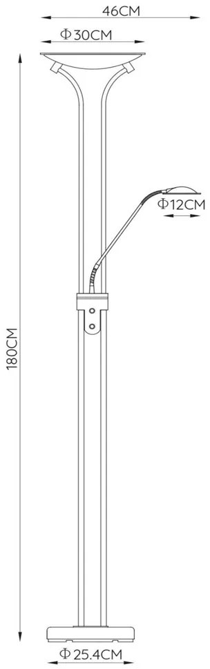 Lucide Champion staande leeslamp zwart