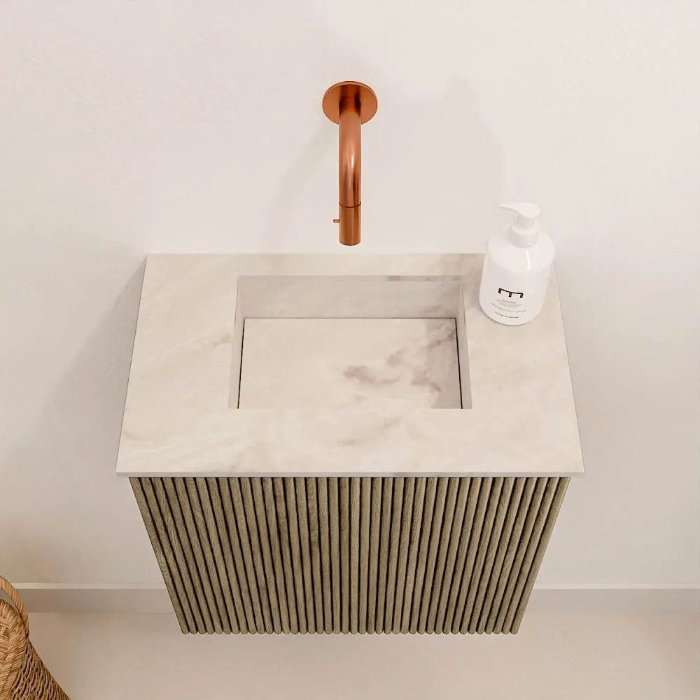 Mondiaz Joya DLux 40cm toiletmeubel dusk met wastafel faye midden zonder kraangat frappe