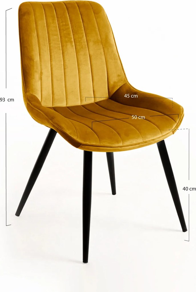 Set 6 Lene Fluwelen Stoelen