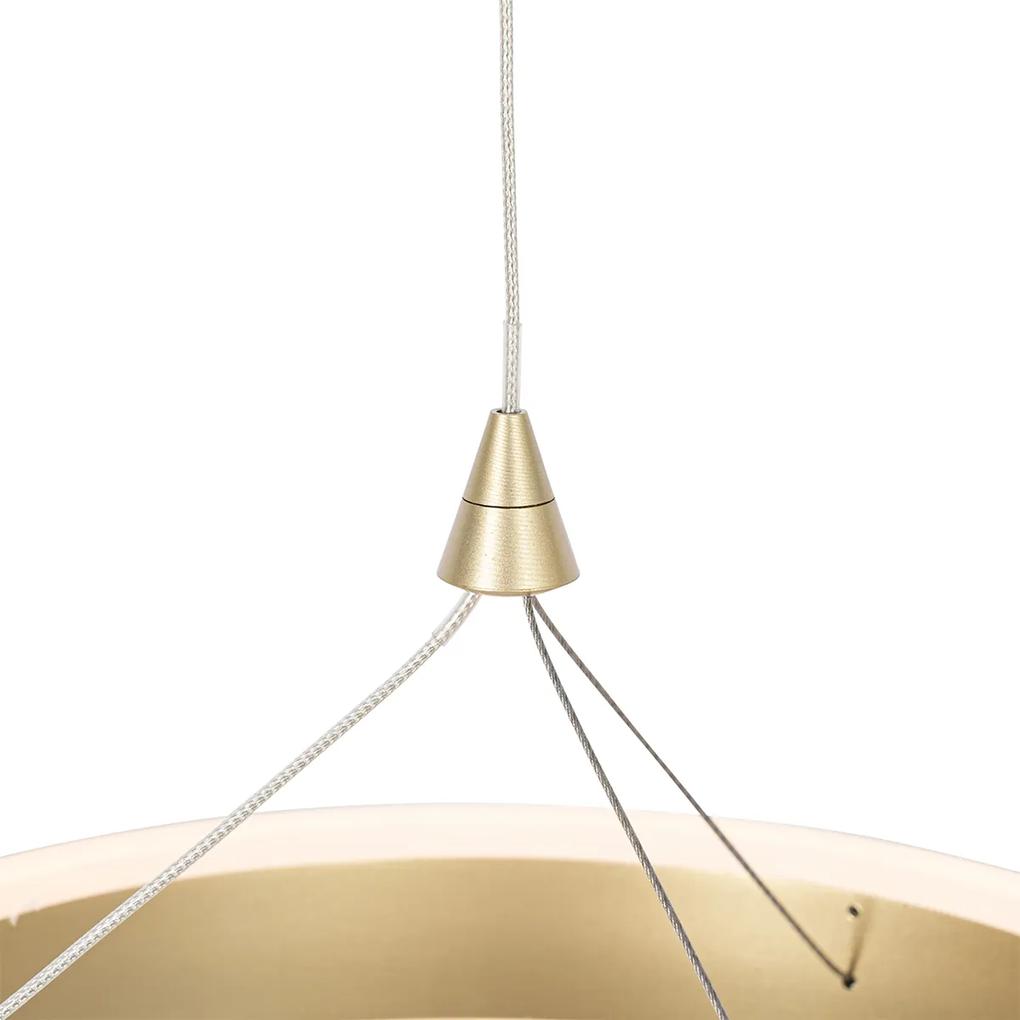 Eettafel / Eetkamer Hanglamp messing langwerpig incl. LED 3-staps dimbaar 3-lichts - Lyani Design rond Binnenverlichting Lamp