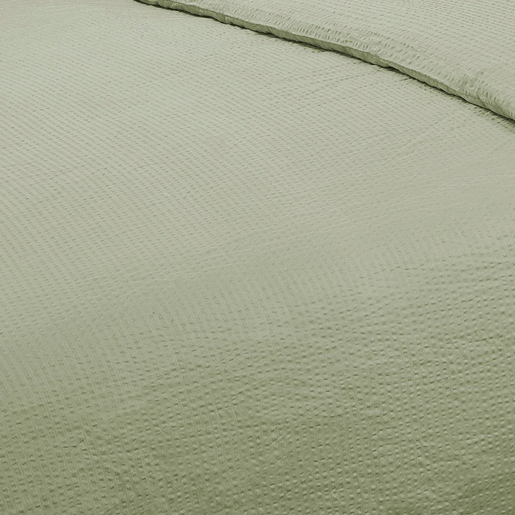 Dekbedovertrek Seersucker - 100% katoen - 240x200/220 - oudgroen