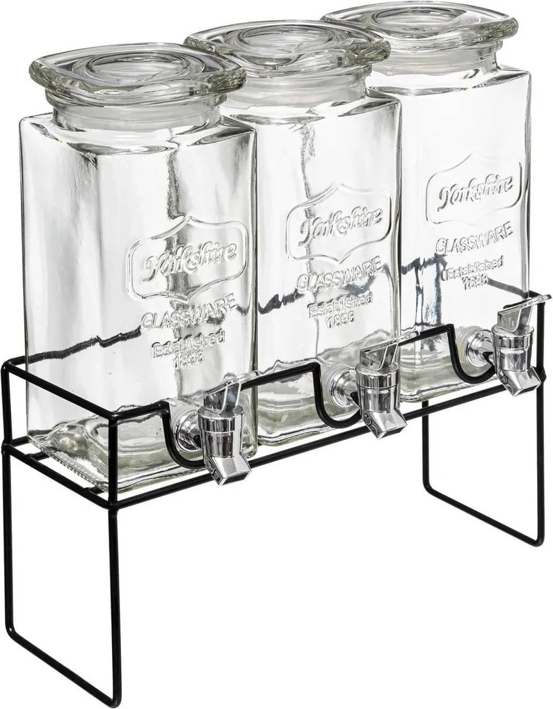 Secret de Gourmet moderne glazen drank dispenser - 3x1,5L