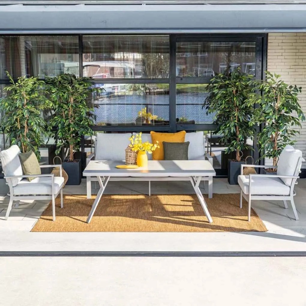 Garden Impressions Senja lounge dining set stoel-bank 4-delig taupe - valley sand