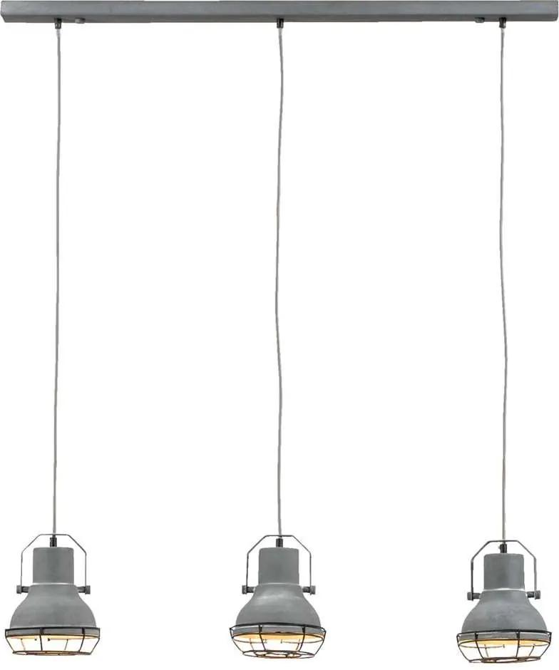 Hanglamp Jeff - cementkleur - 22x100x140 cm - Leen Bakker