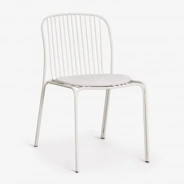 Anerina Tuinstoel Van Staal Gardenia Wit & Grijsachtig Wit - Sklum