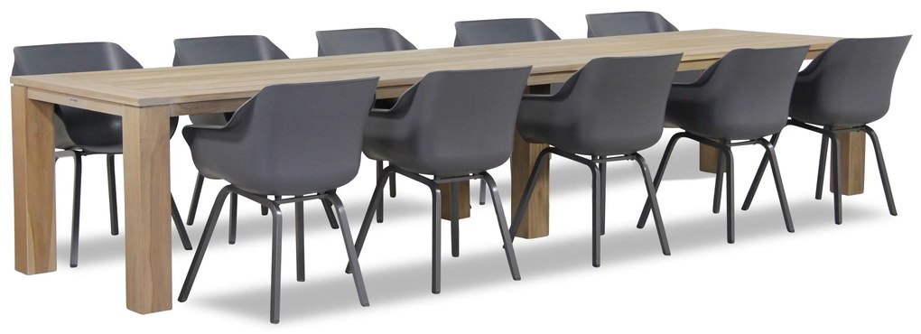 Tuinset 8 personen 400 cm Kunststof Grijs Hartman Sophie