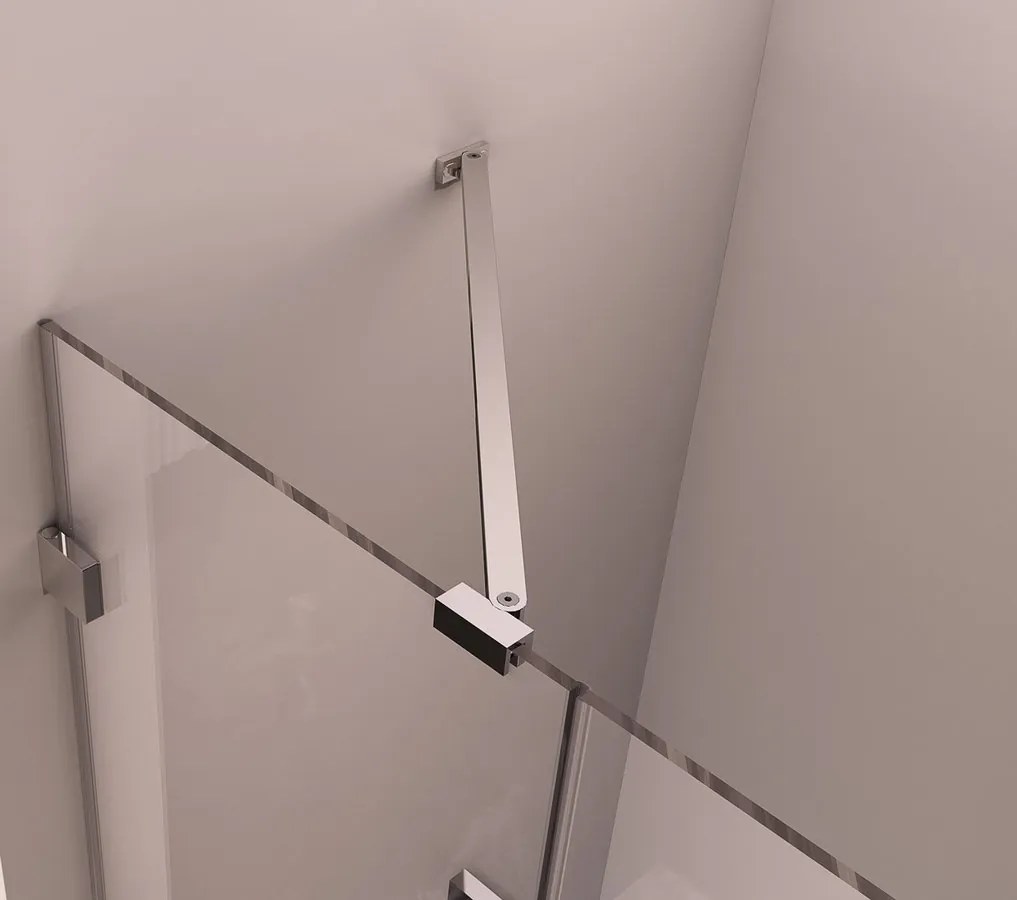 Polysan Fortis Edge hoekcabine met draaideur rechts helder glas 120x80cm chroom