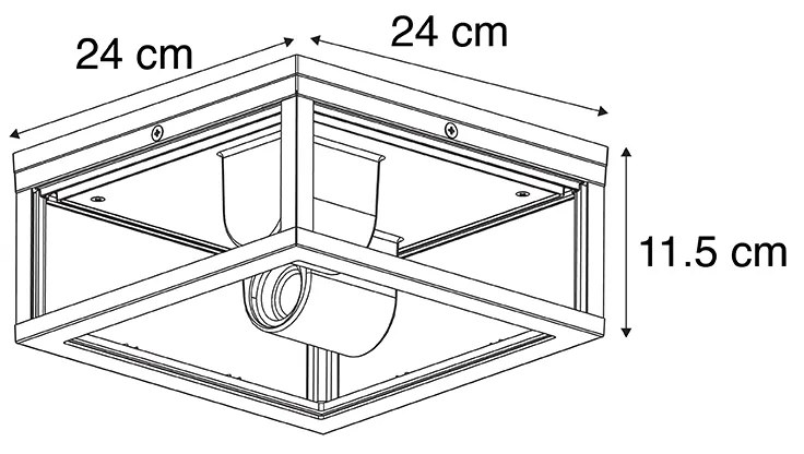 Smart plafondlamp zwart IP44 2-lichts incl. Wifi ST64 - Charlois