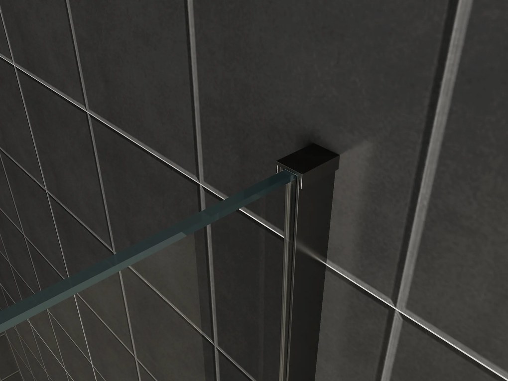 Mueller Slimline inloopdouche 140cm helder anti-kalk incl zwart profiel & stang