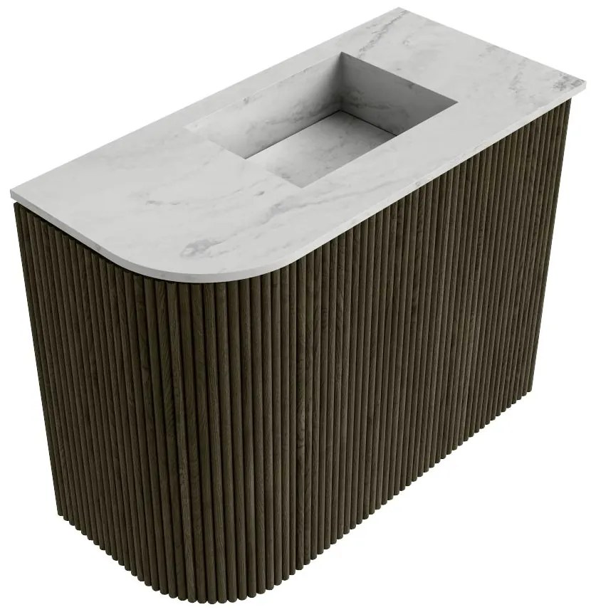 Mondiaz Joya DLux 50cm toiletmeubel ronding links shadow met wastafel faye rechts zonder kraangat opalo
