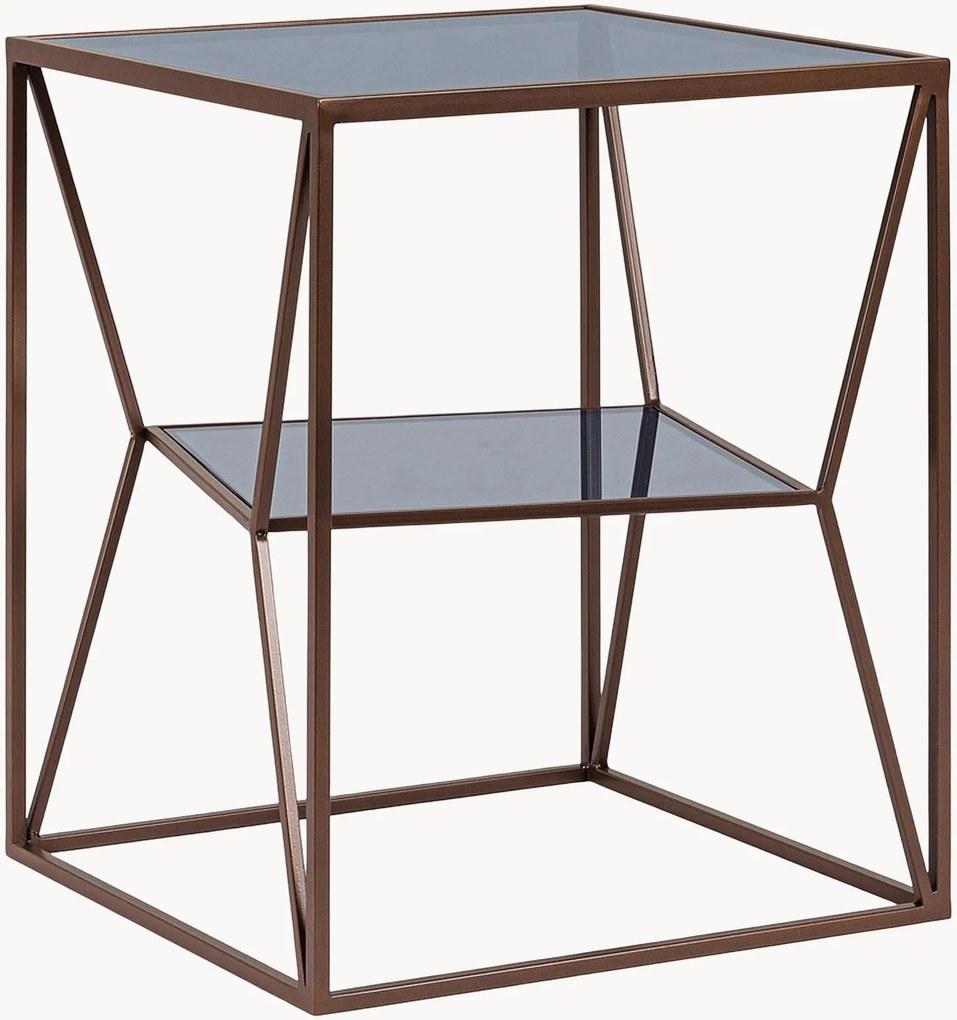 Bijzettafel Hydra met glazen tafelblad en plank