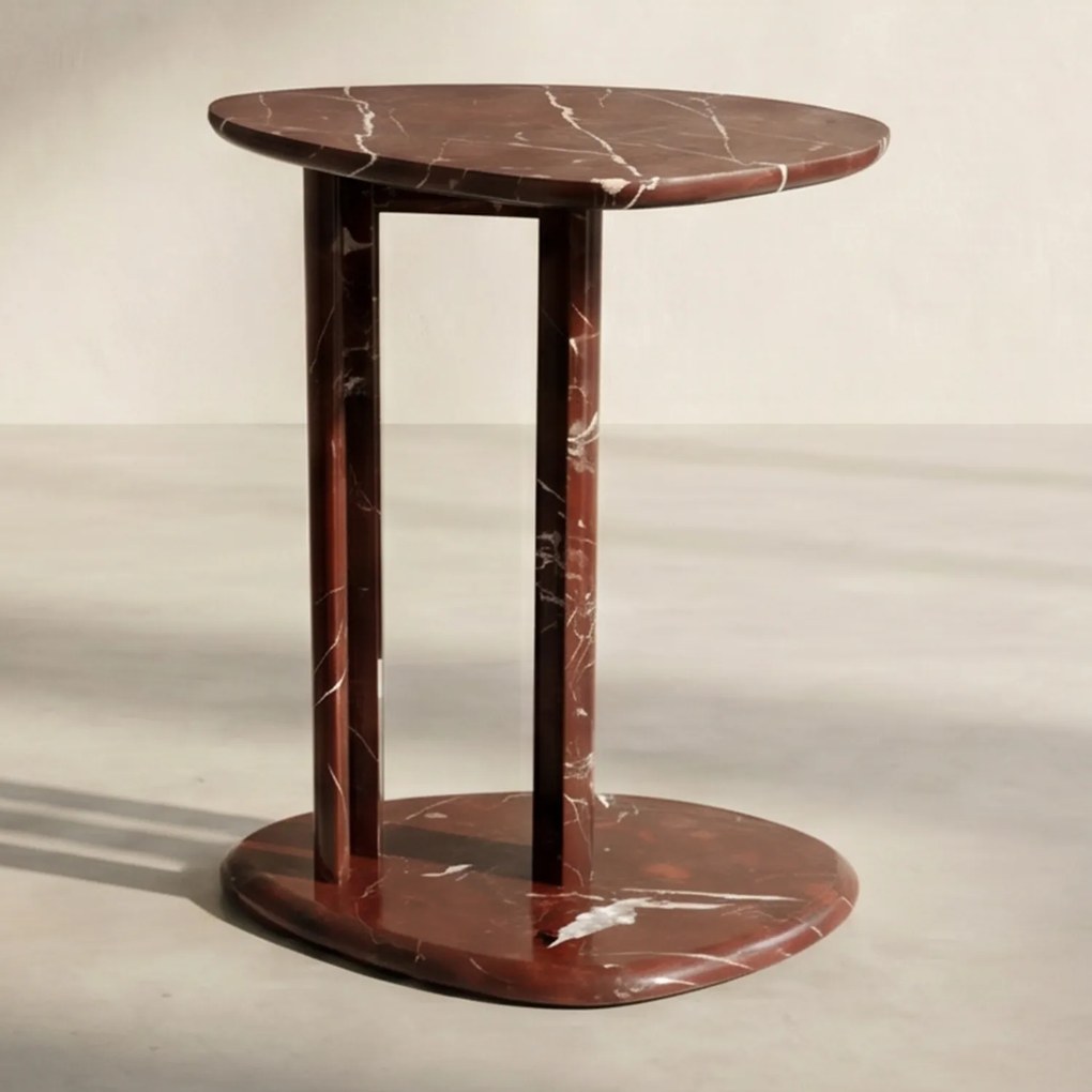 Organische Bijzettafel Marmer - 46 X 35cm.