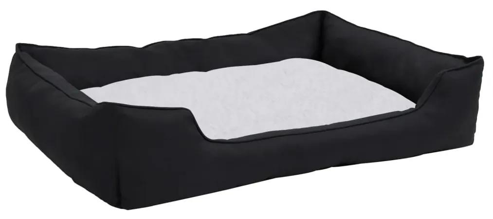 vidaXL Hondenmand linnen-look 110,5x80,5x26 cm fleece zwart en wit