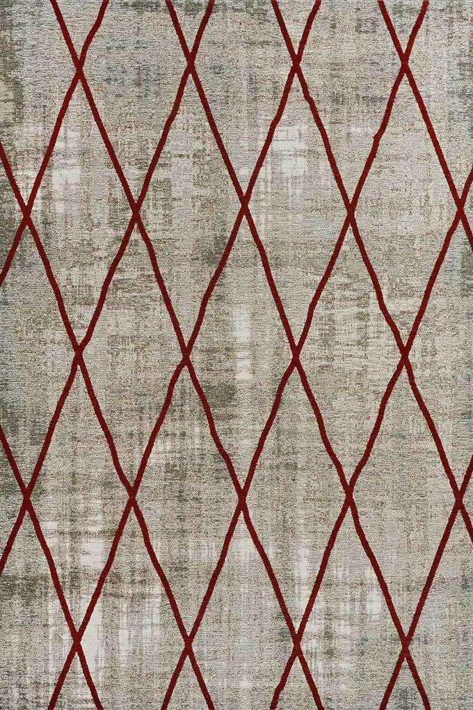 Brinker Carpets - Brinker Feel Good Carpets Cross Silver Red - 200 x 300 - Vloerkleed