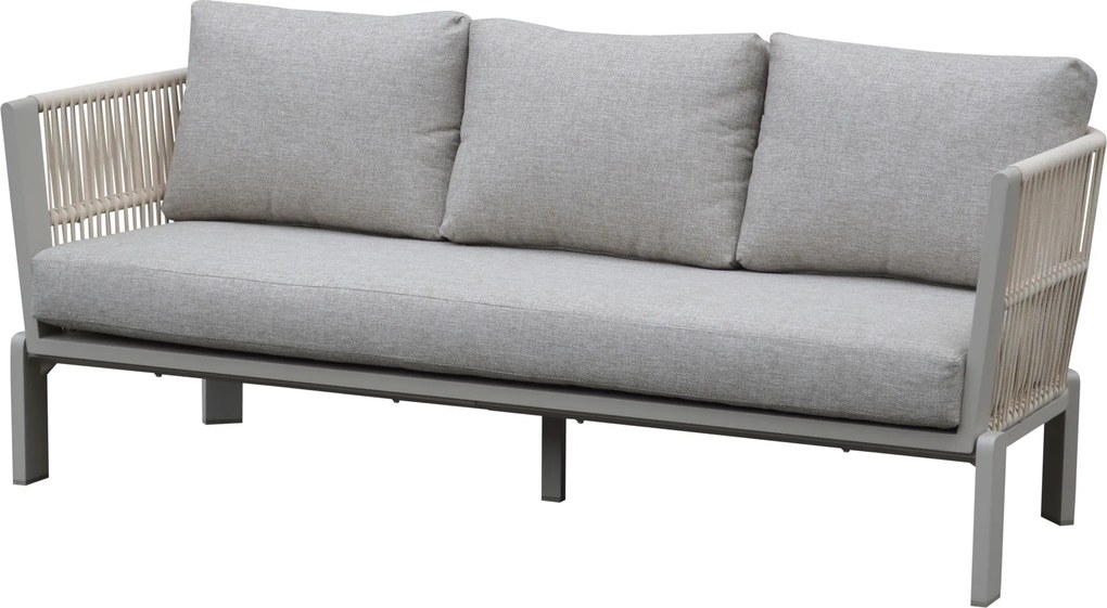 Veneto 3-zits loungebank aluminium latte zand rope