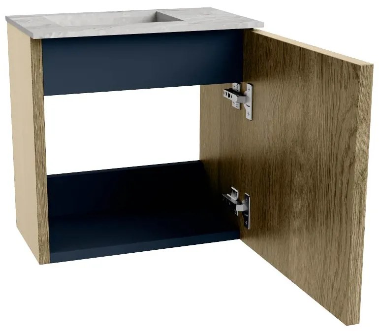 Mondiaz Joya DLux 40cm toiletmeubel dusk met wastafel faye links zonder kraangat glace