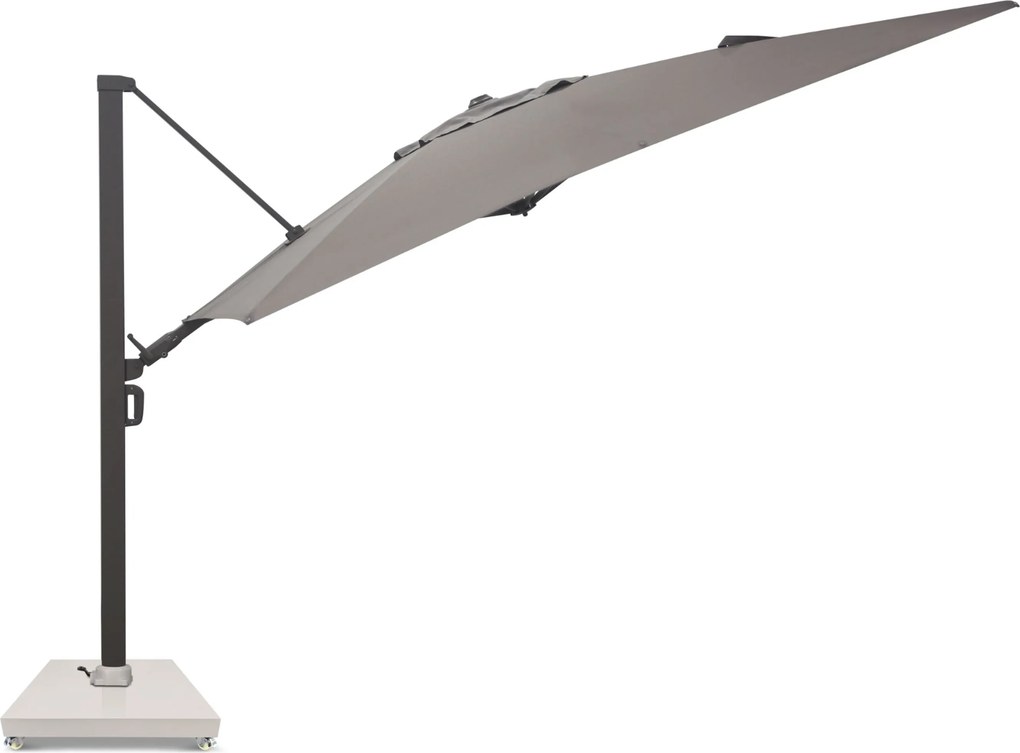 Zweefparasol 3x3m S2 Excellent (incl. voet en hoes) Taupe-naturel-bruin Camello Luna