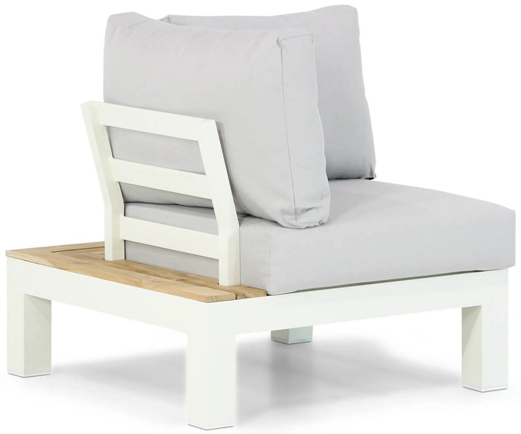 Loungeset 5 personen Aluminium/Teak Wit Lifestyle Garden Furniture Ravalla/Seaside