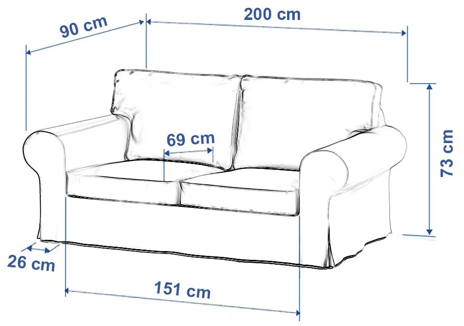 Dekoria IKEA hoes voor Ektorp 2-zits slaapbank - NIEUW model, zwart-ecru-geel