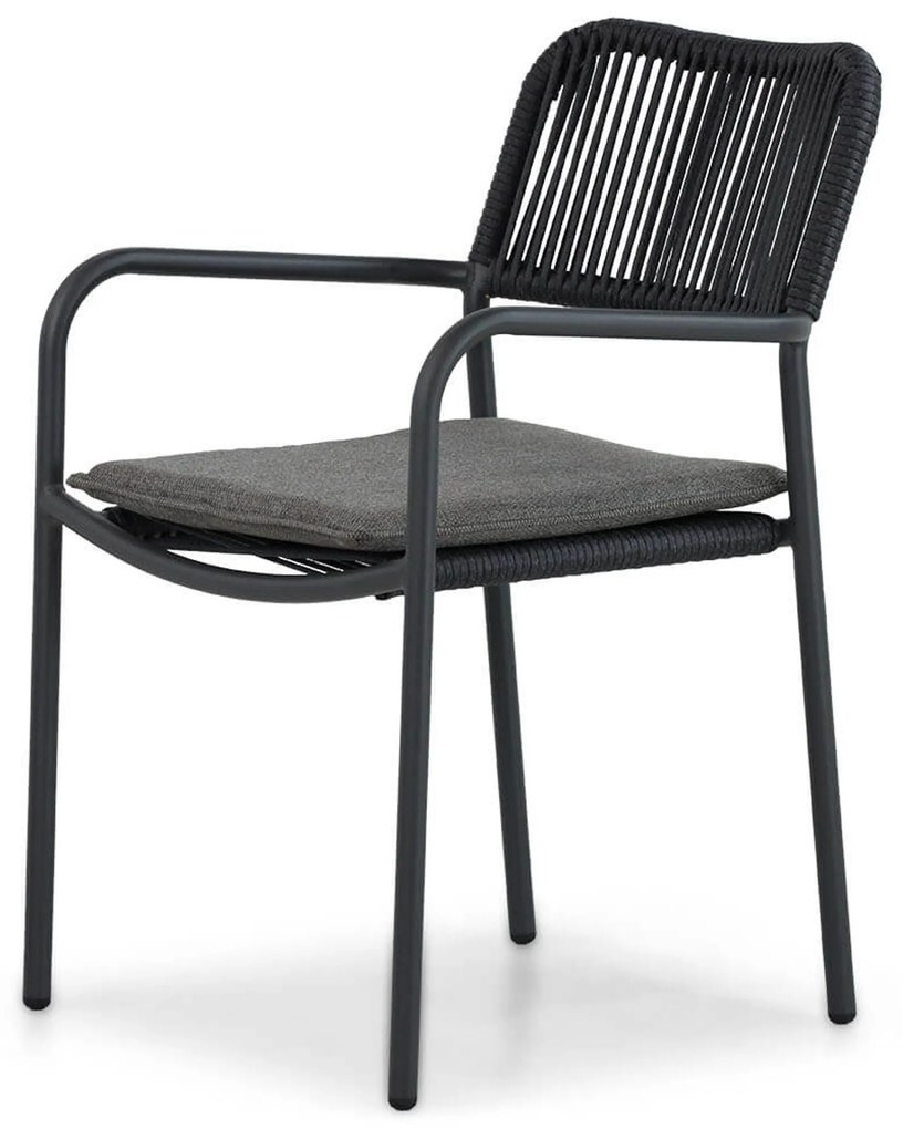 Tuinset Ronde Tuintafel 2 personen 70 cm Aluminium/rope Grijs Coco Penya/Como