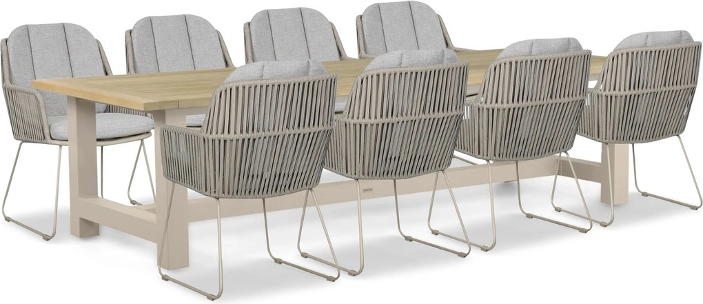 Tuinset 8 personen 300 cm Rope Taupe Domani Furniture Trivento/San