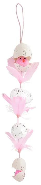 Paaseitjes hangdecoratie - roze - 30 cm